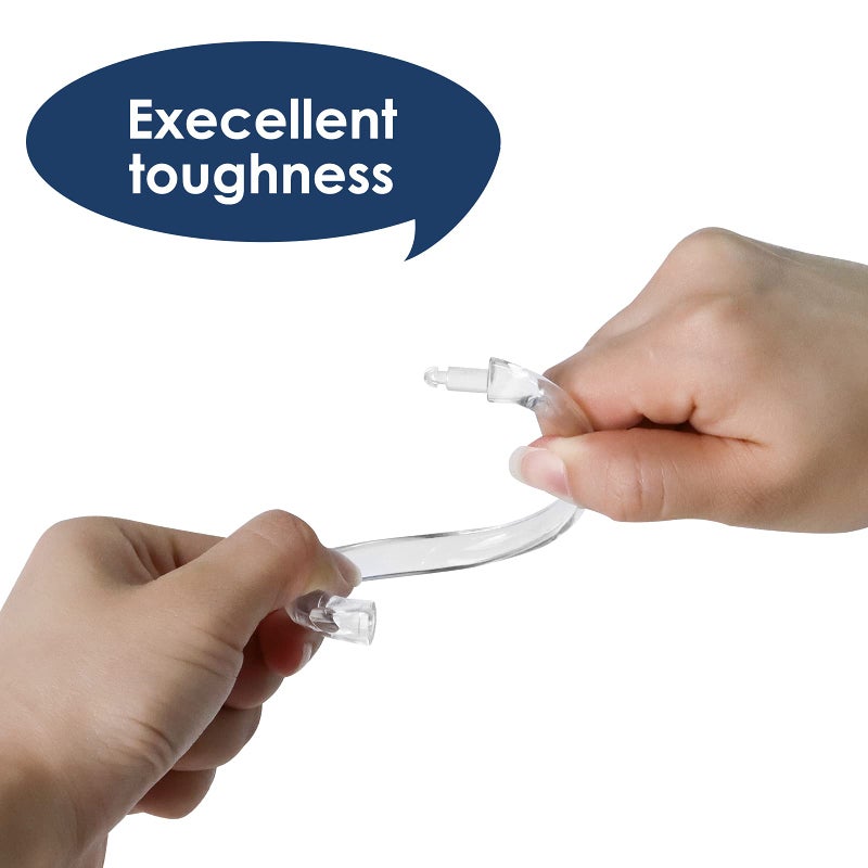 Qulable Clear Plastic Shower Curtain Rings, 12 PCS Circular Plastic Shower Curtain Hooks for Bathroom Shower Curtain Rod, Clear Shower Hooks for Shower Curtain, O Shaped Shower Rings for Curtain - Image 2